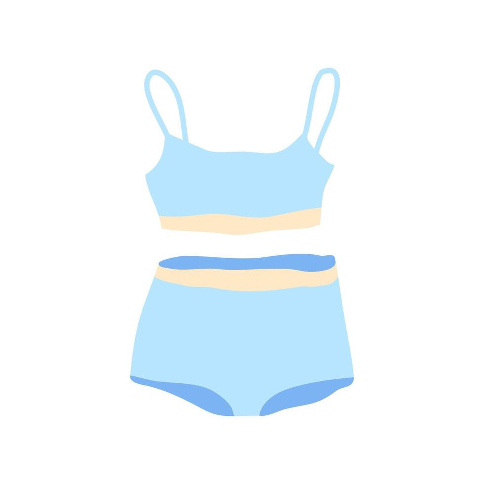 tekenfilm kleden vrouw blauw lingerie set. vector