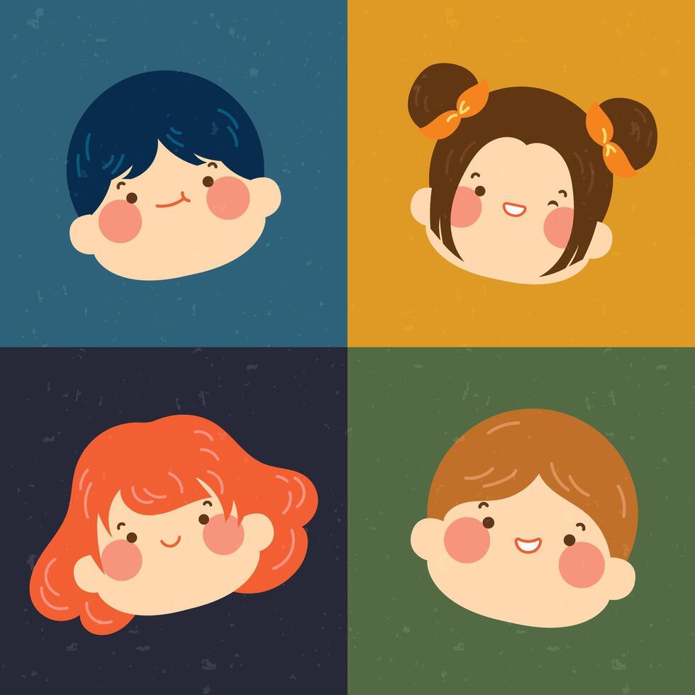 illustratie van een jongen en een meisje voor avatar sets vector