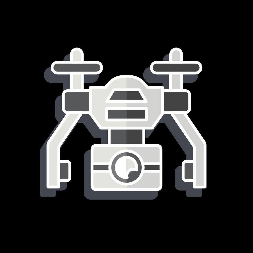 icoon automatisch drone. verwant naar dar symbool. glanzend stijl. gemakkelijk ontwerp illustratie vector