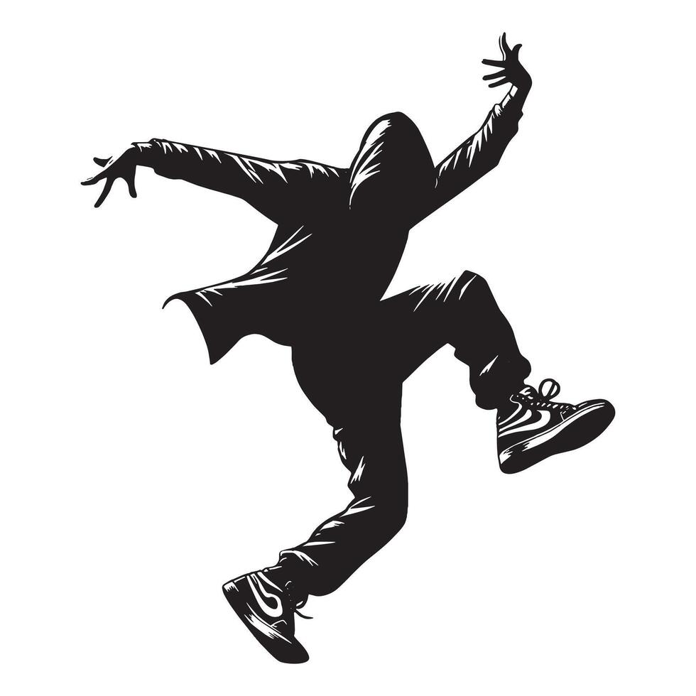 zwart en wit wambuis danser illustratie vector