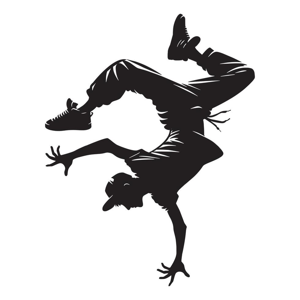 zwart en wit flips danser illustratie vector