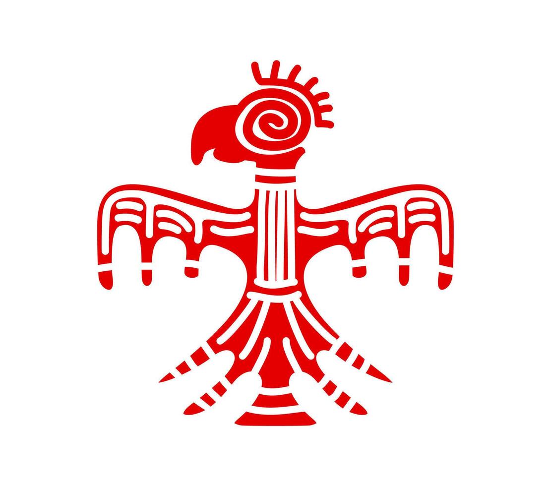 adelaar rood vogel mayan aztec totem, tribal tatoeëren vector