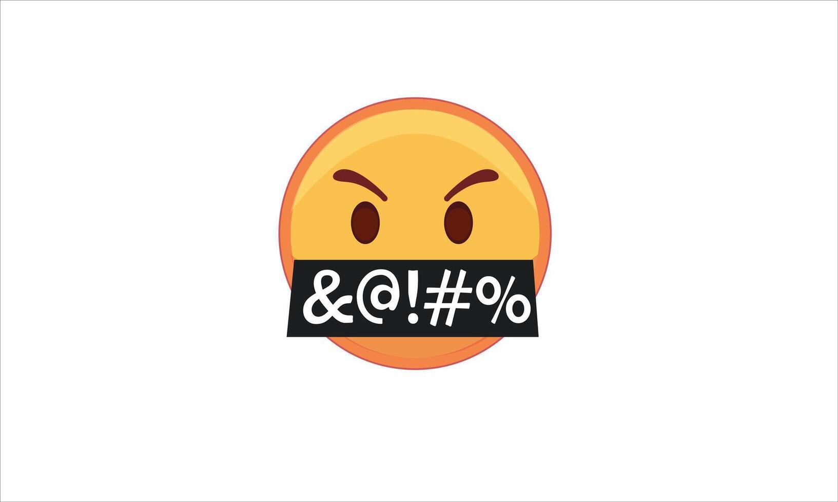 boos gezicht vloeken, misbruiken en vloeken emoji icoon vector