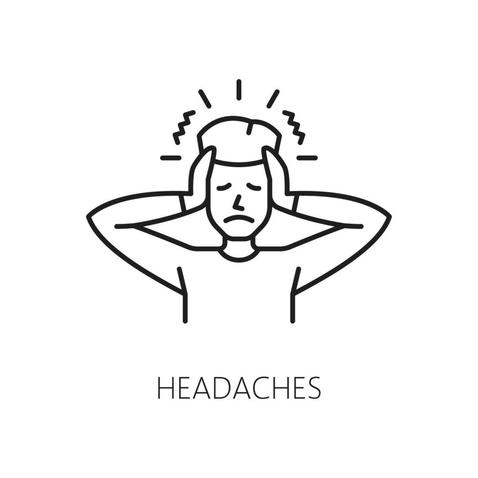 hoofdpijn Bloedarmoede symptoom, fysiek ziekte icoon vector