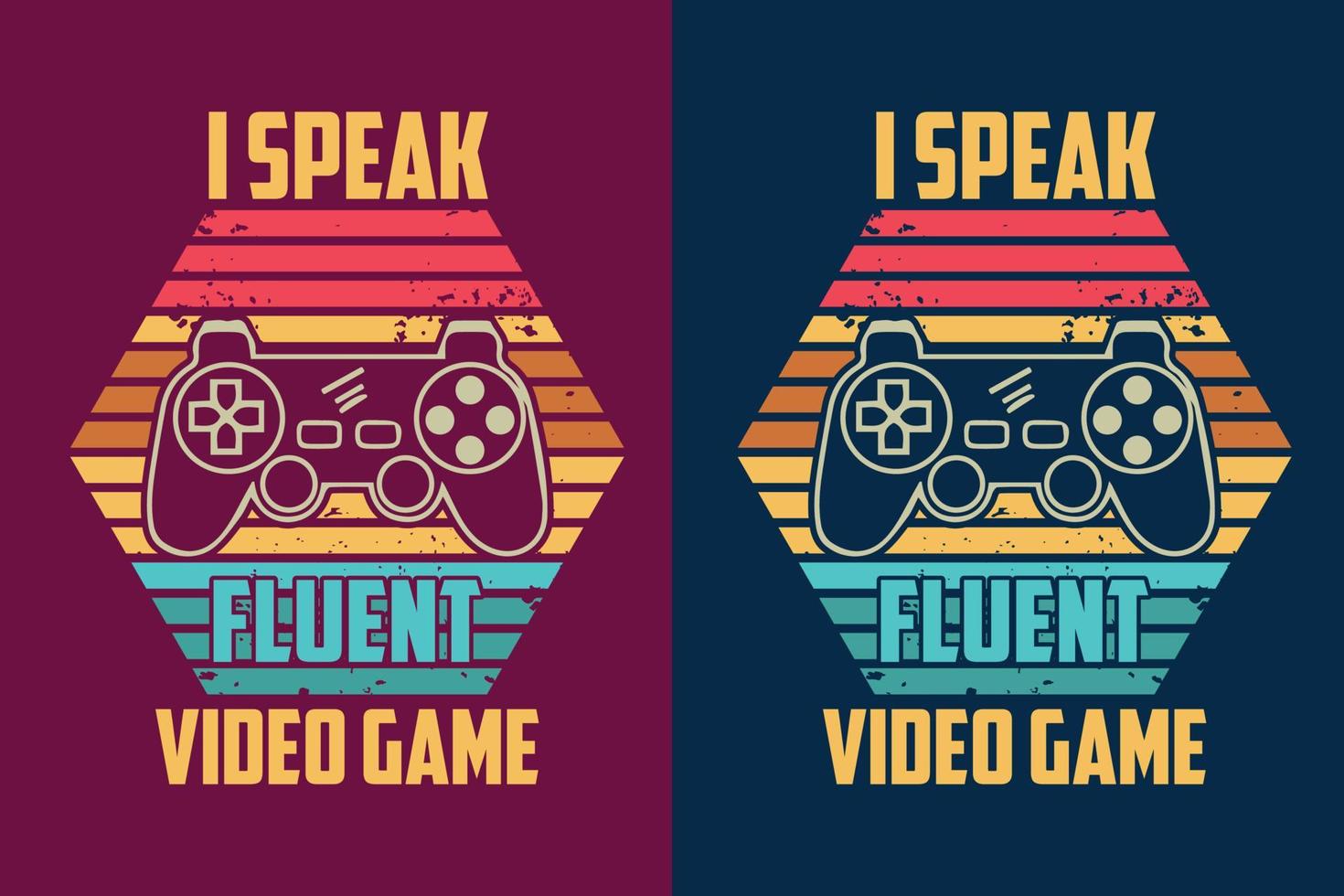 ik spreek vloeiend video game typografie vintage retro vorm met joypad gaming t-shirt design vector