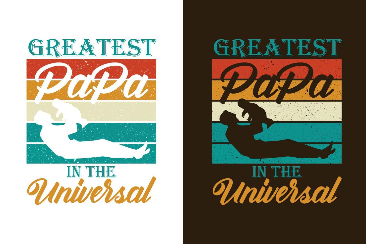 grootste papa in de universele retro typografie t-shirt vector