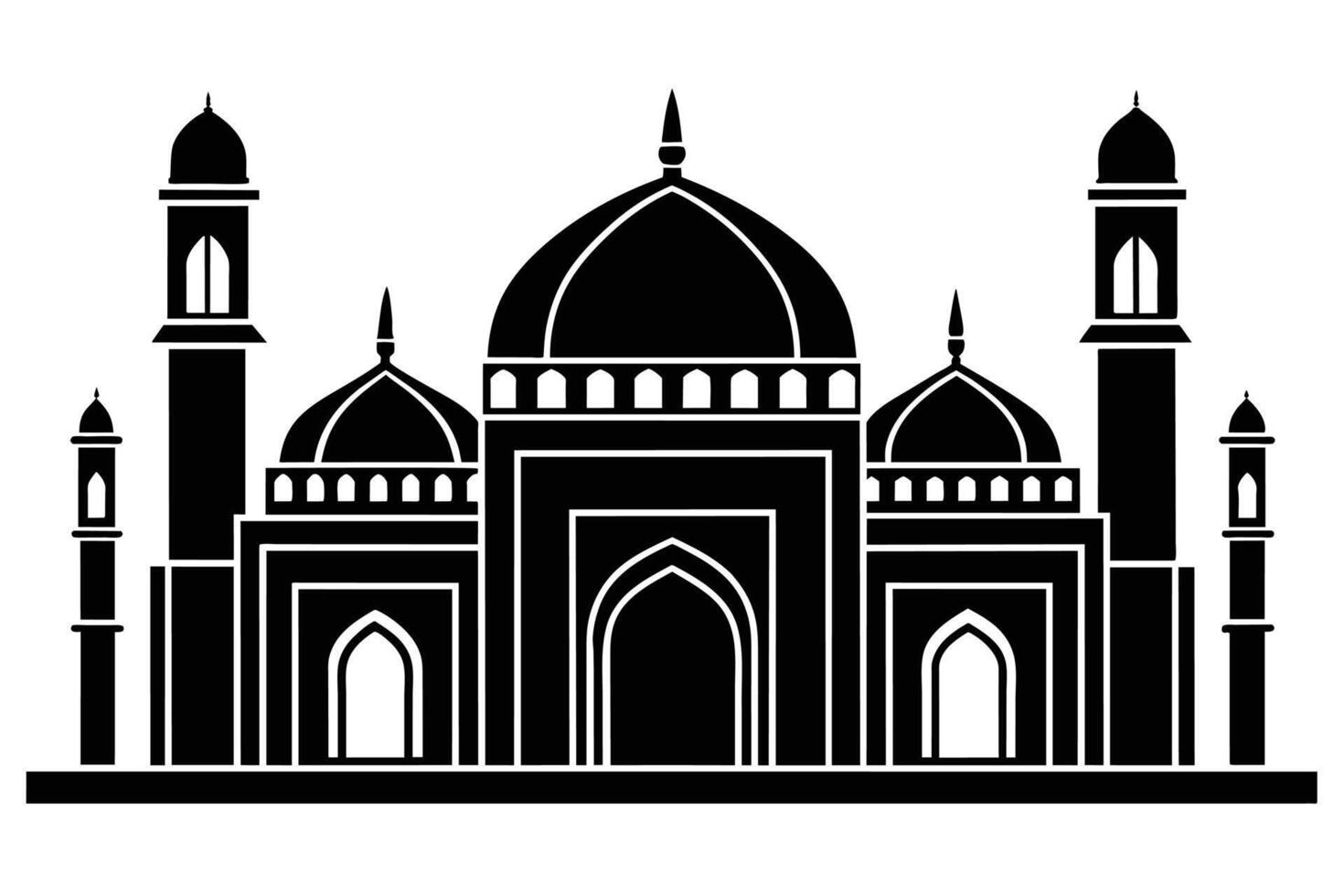 mooi Islamitisch moskee illustratie aftekenen vector