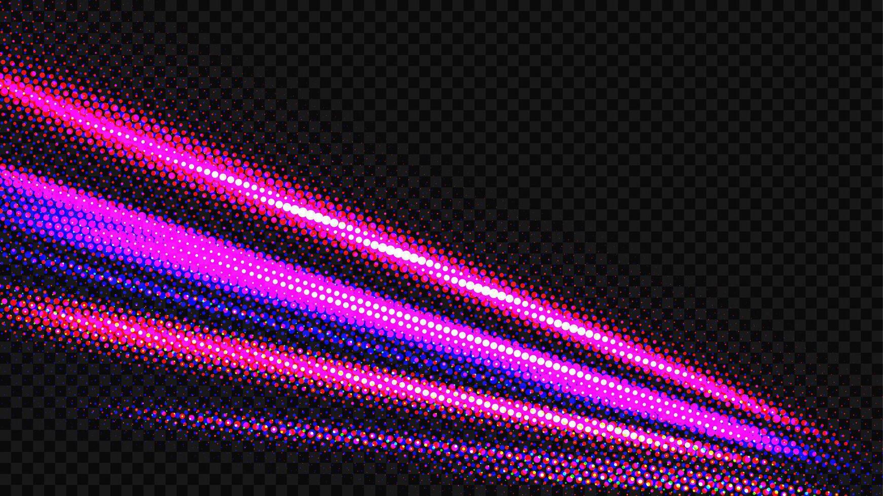 halftone kleurrijk licht paden, lang tijd blootstelling beweging vervagen effect vector