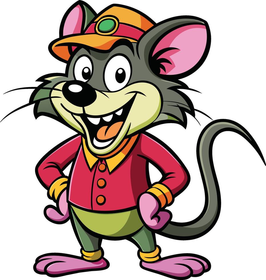 tekenfilm muis gekleed net zo een piraat. klem kunst illustratie. vector