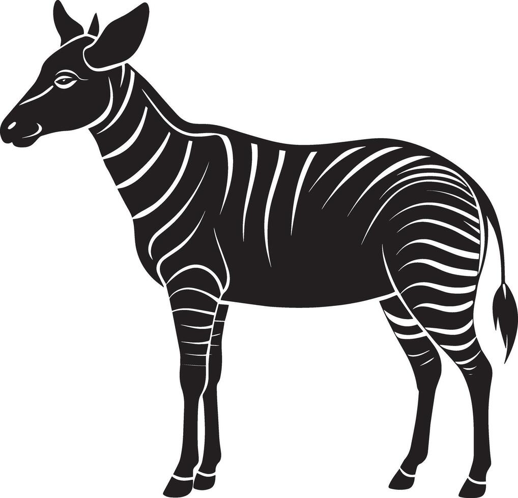 beeld van een zebra Aan een wit achtergrond. kant visie. vector