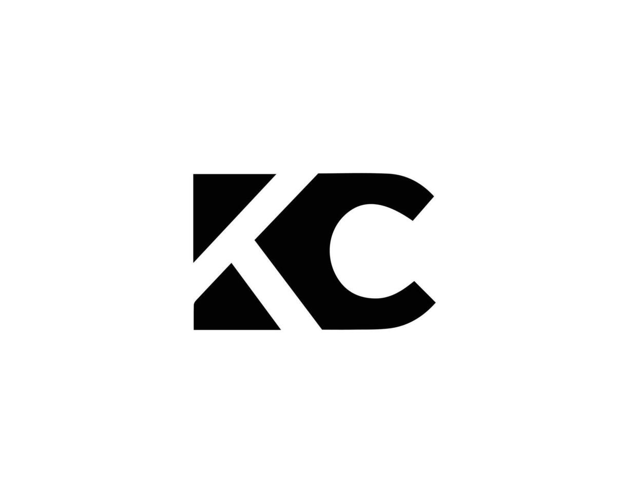 abstract brief kc logo ontwerp sjabloon illustratie. vector