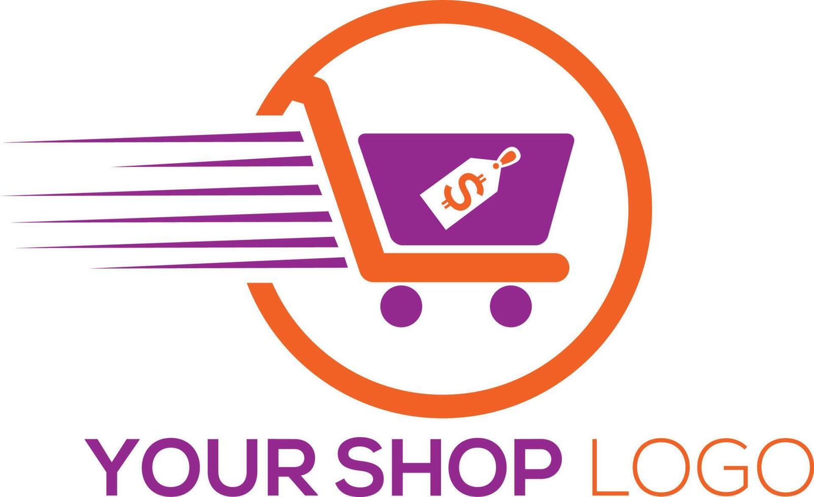 abstract boodschappen doen kar logo icoon ontwerp sjabloon. vector