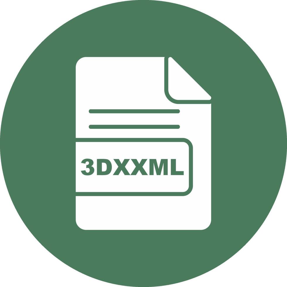 3dxxml het dossier formaat glyph multi cirkel icoon vector