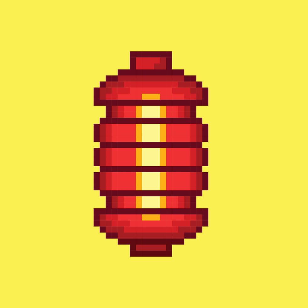 Japans lantaarn in pixel kunst stijl vector