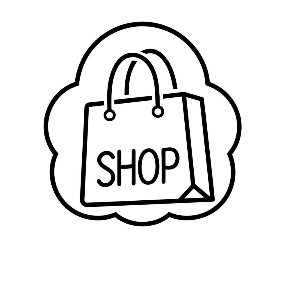 boodschappen doen logo illustratie, nieuw en modern boodschappen doen logo vector