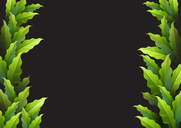 Achtergrondmalplaatje met groene bladeren vector