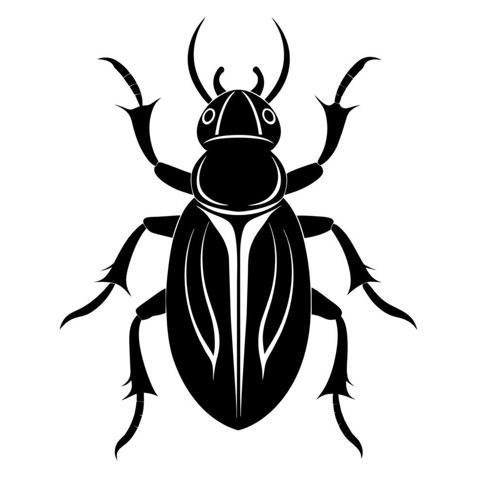 kever insect zwart kleur silhouet vector