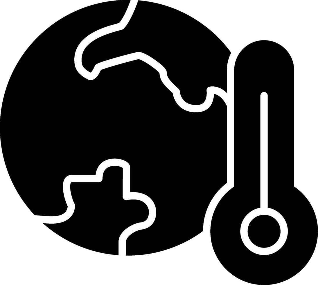 glyph-pictogram opwarming van de aarde vector