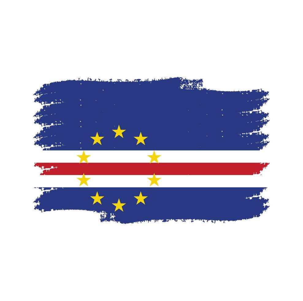 Kaapverdische vlag vector met aquarel penseelstijl