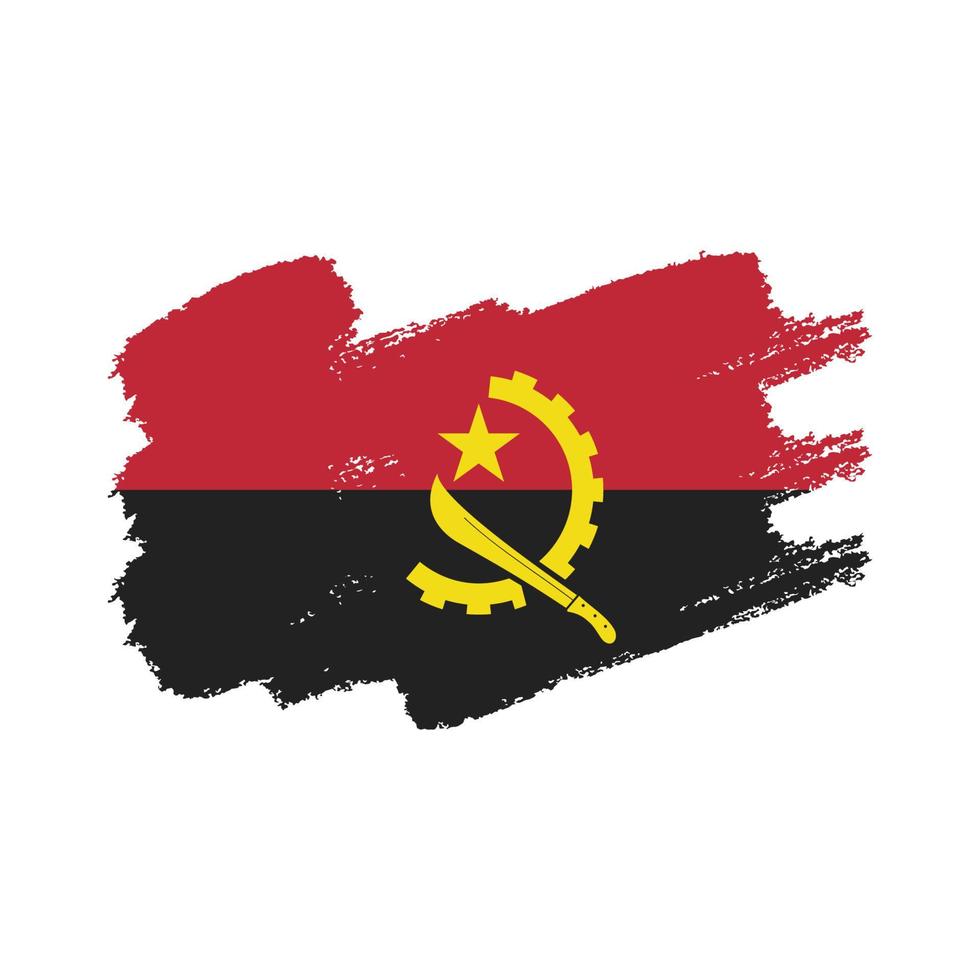 Angola vlag vector met aquarel penseelstijl