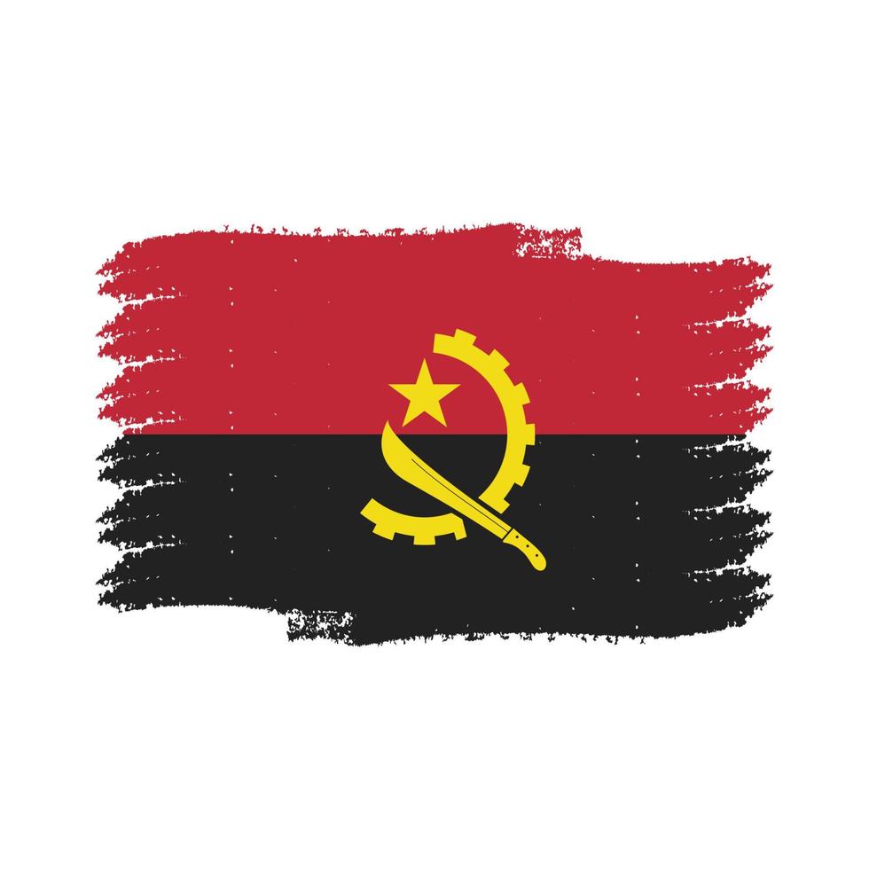 Angola vlag vector met aquarel penseelstijl