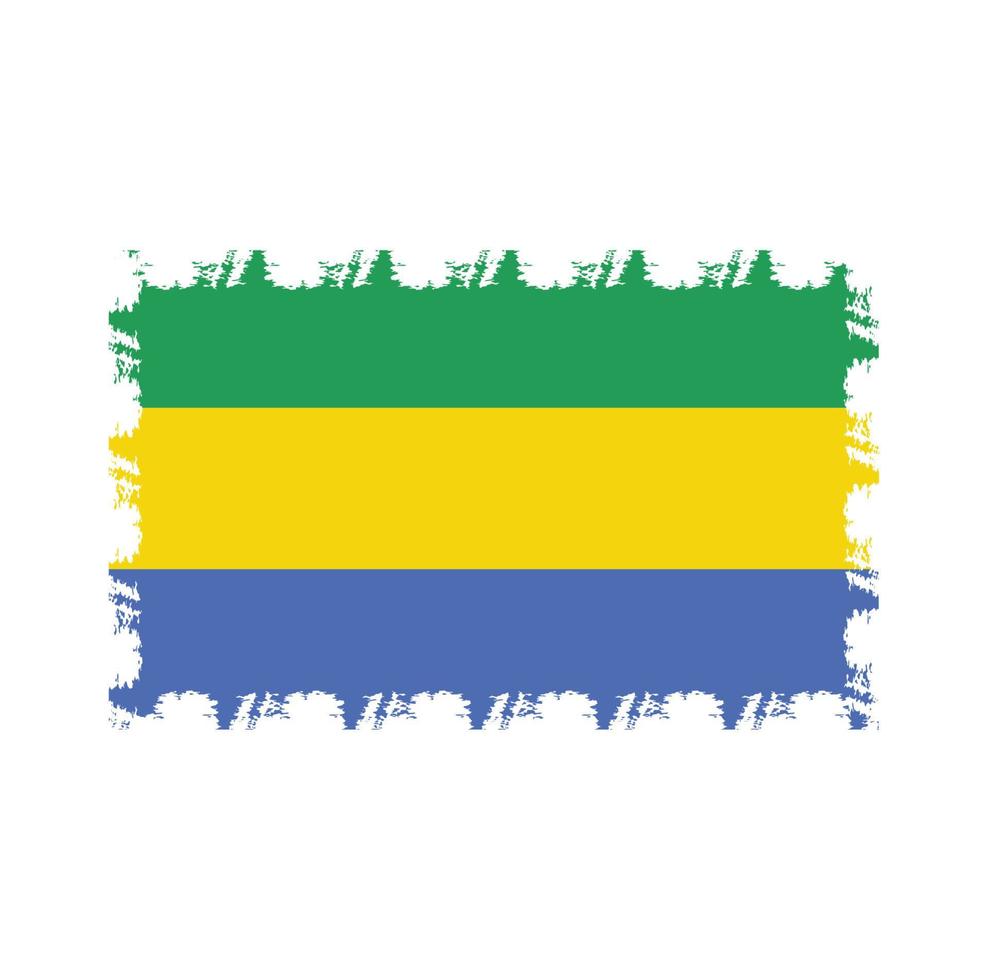 Gabon-vlagvector met aquarelpenseelstijl vector