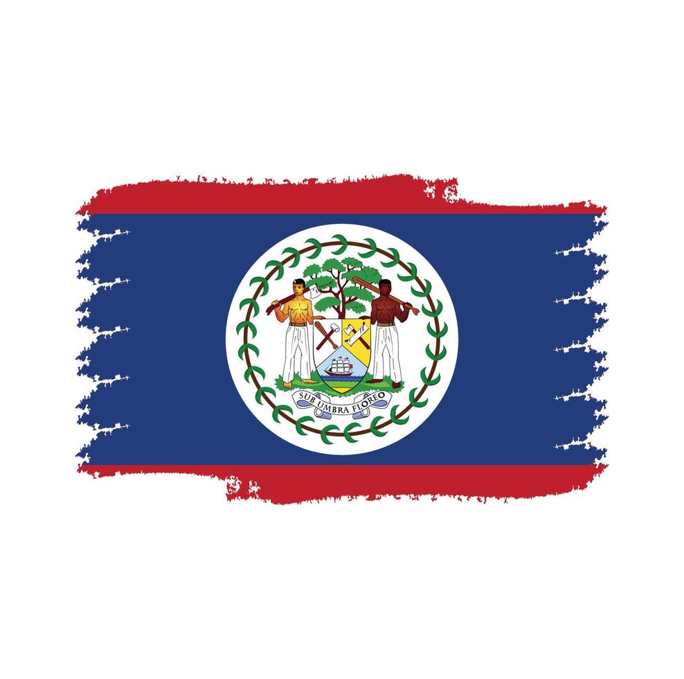 Belize vlag vector met aquarel penseelstijl
