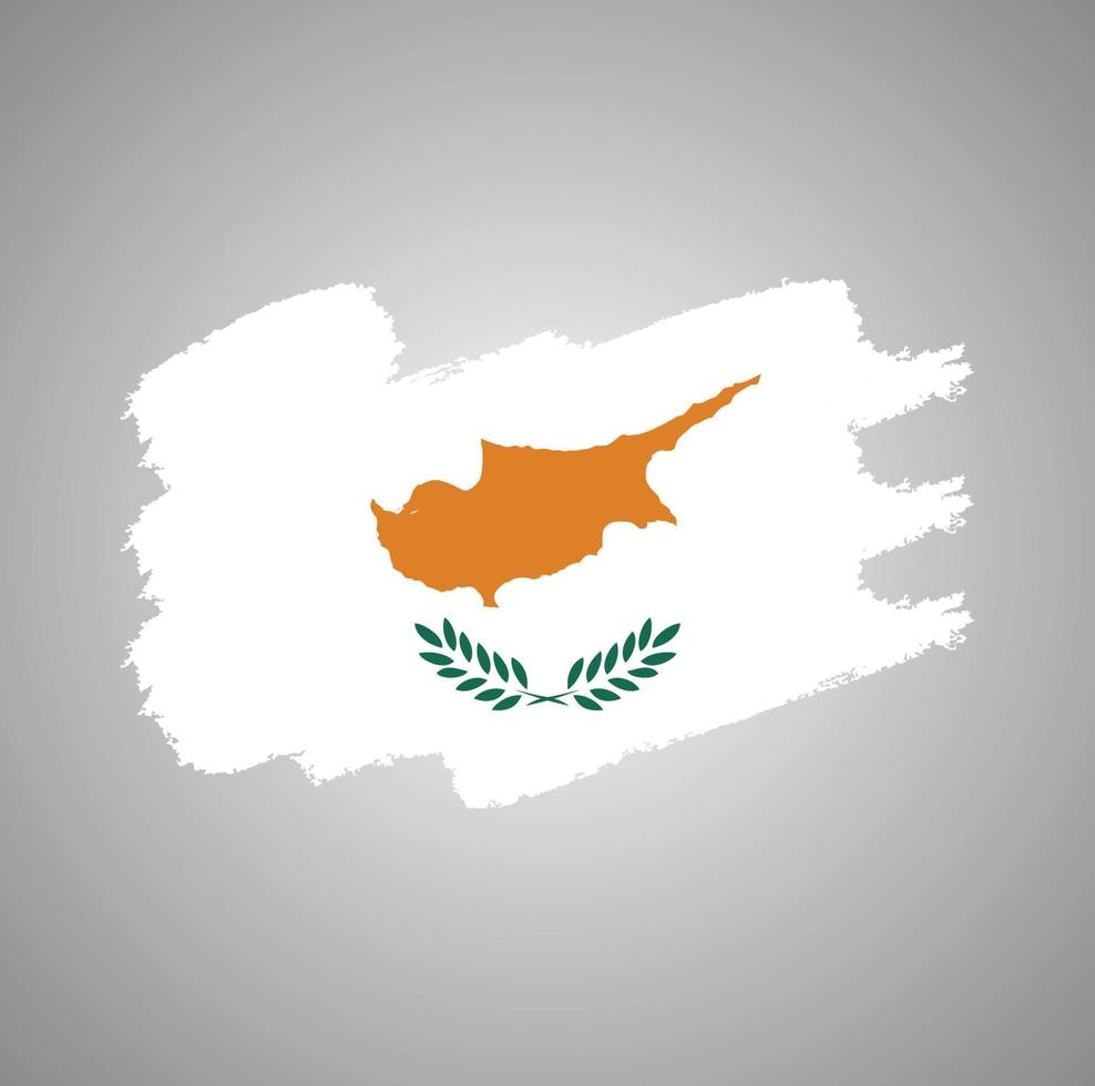 cyprus vlag vector met aquarel penseelstijl