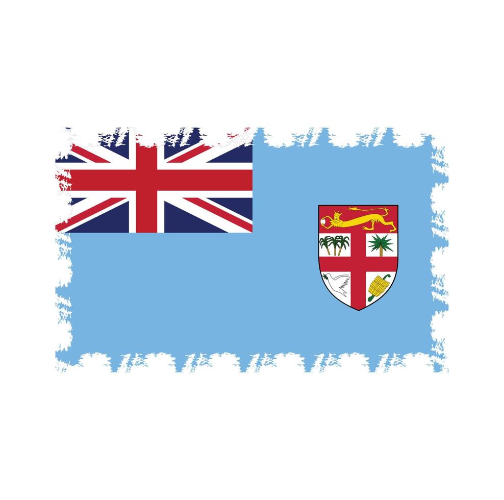 Fiji-vlagvector met aquarelpenseelstijl vector
