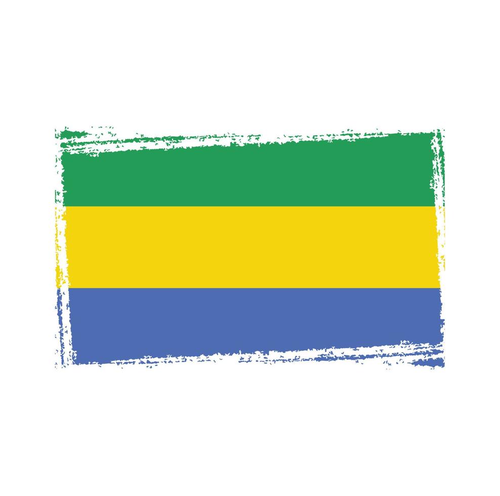 Gabon-vlagvector met aquarelpenseelstijl vector