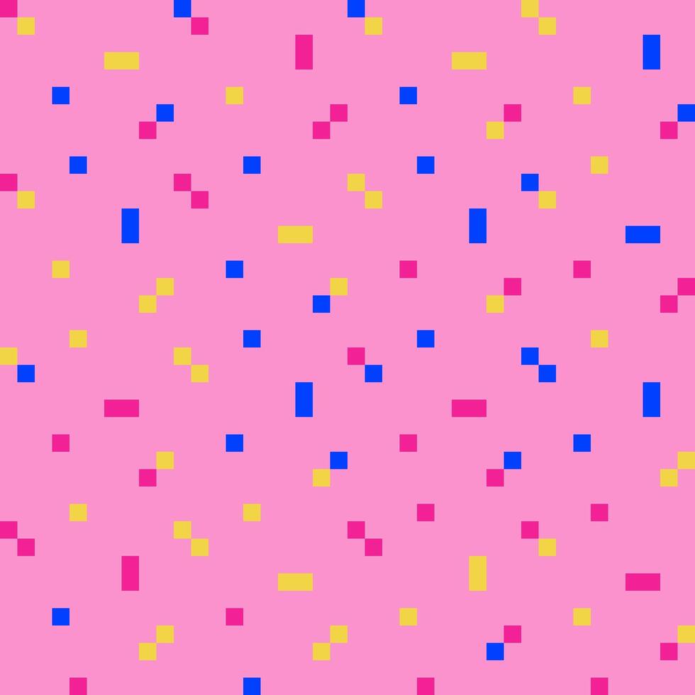 abstract naadloos patroon van veelkleurig pixels Aan een roze achtergrond, 8-bits vector