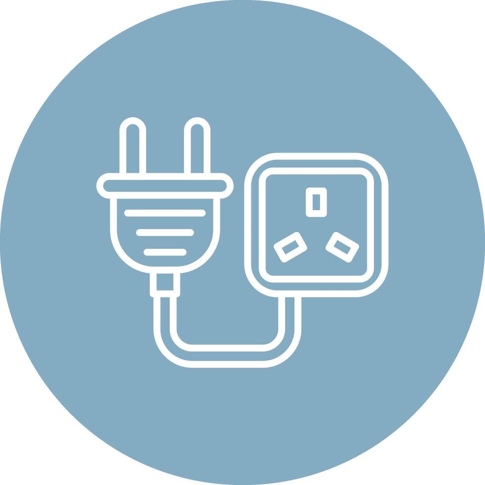 muur plug lijn multi cirkel icoon vector