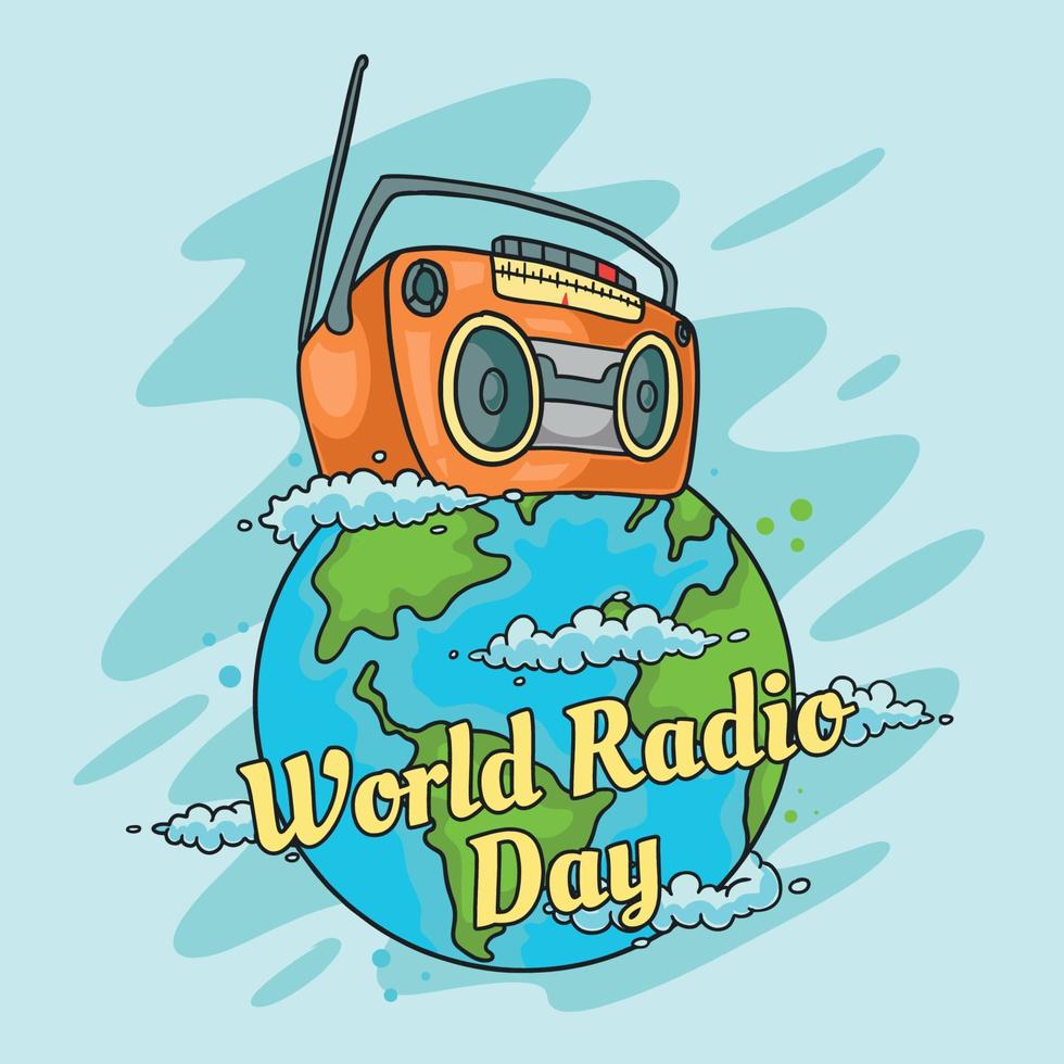 wereld radio dag concept vector