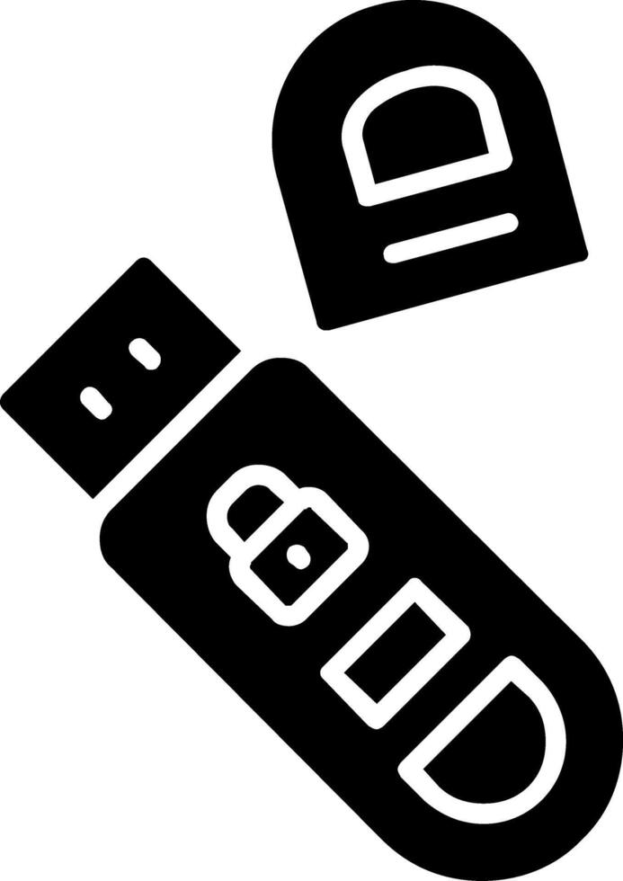 USB glyph icoon ontwerp vector