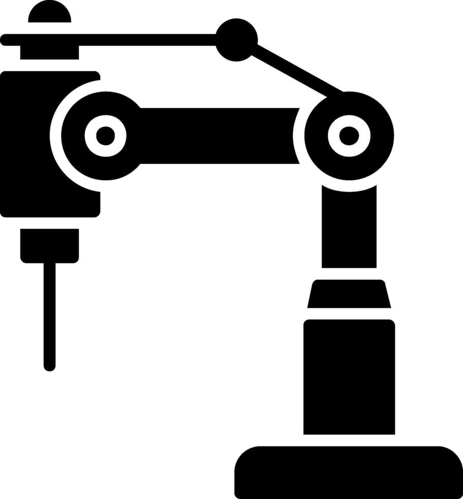 robot arm glyph icoon ontwerp vector