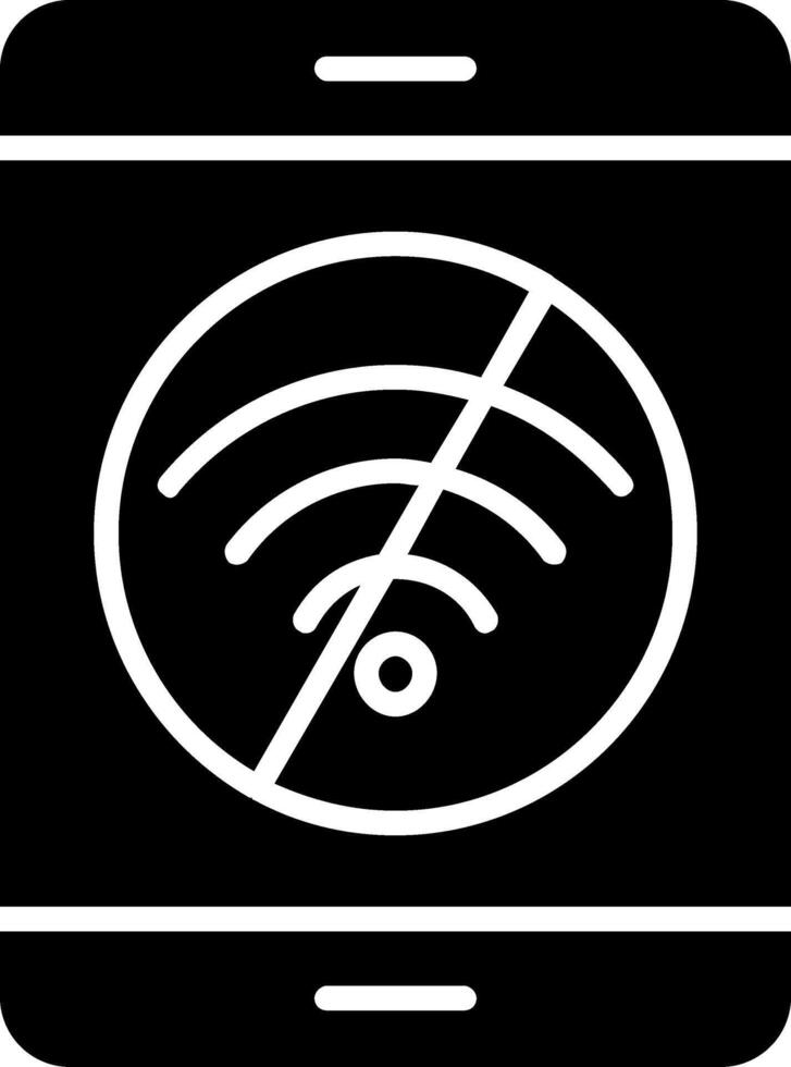 Nee internet glyph icoon ontwerp vector