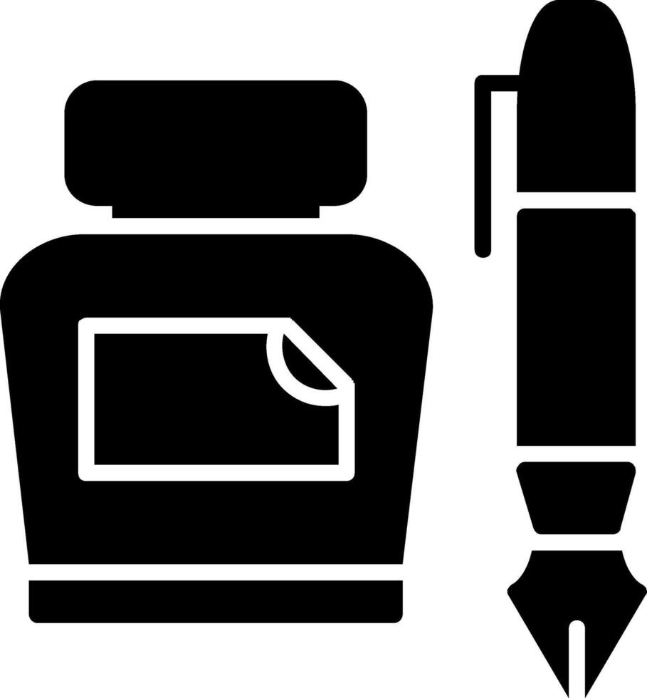 pen glyph icoon ontwerp vector