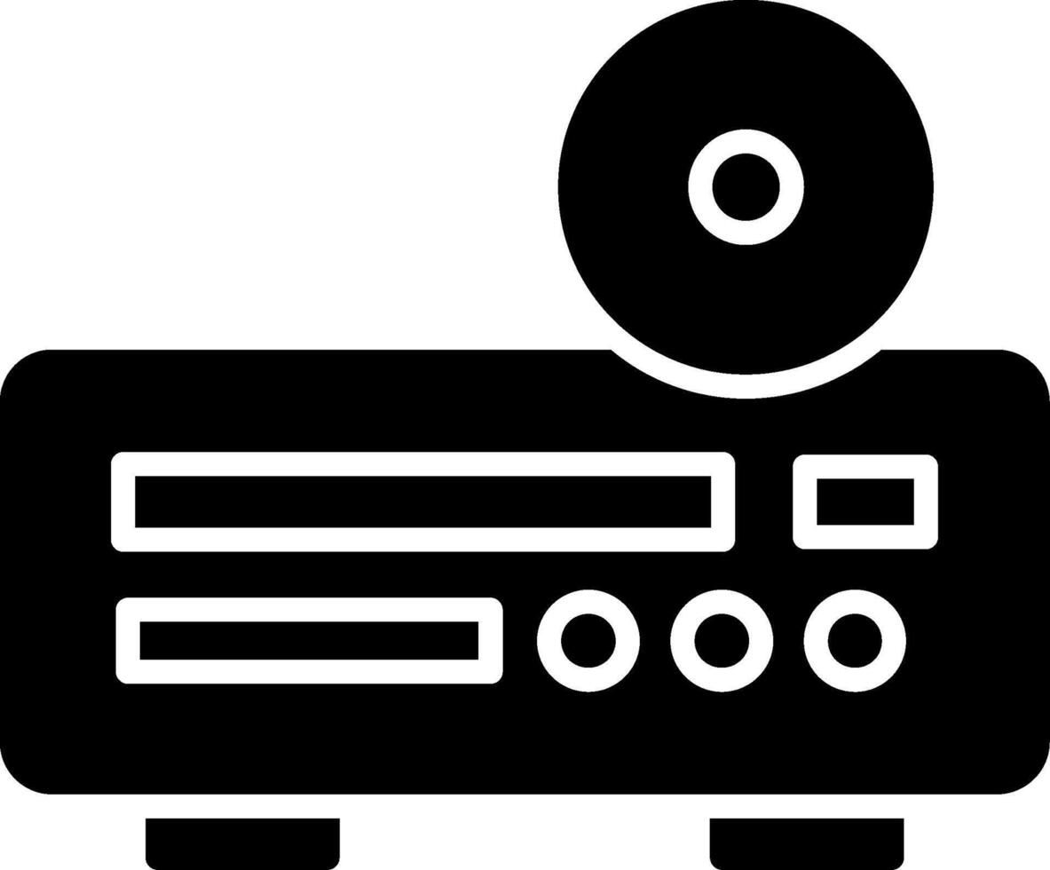 DVD speler glyph icoon ontwerp vector