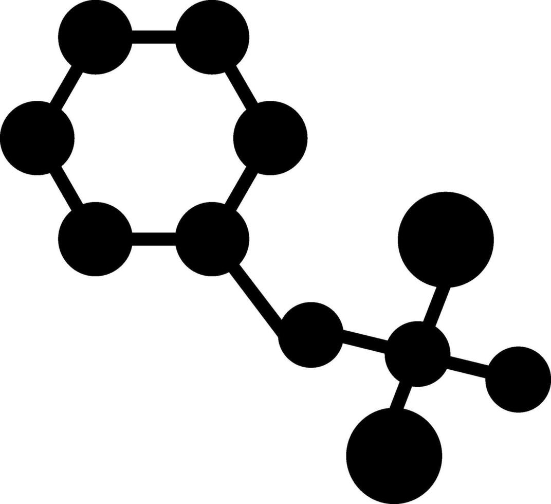 moleculen glyph icoon ontwerp vector