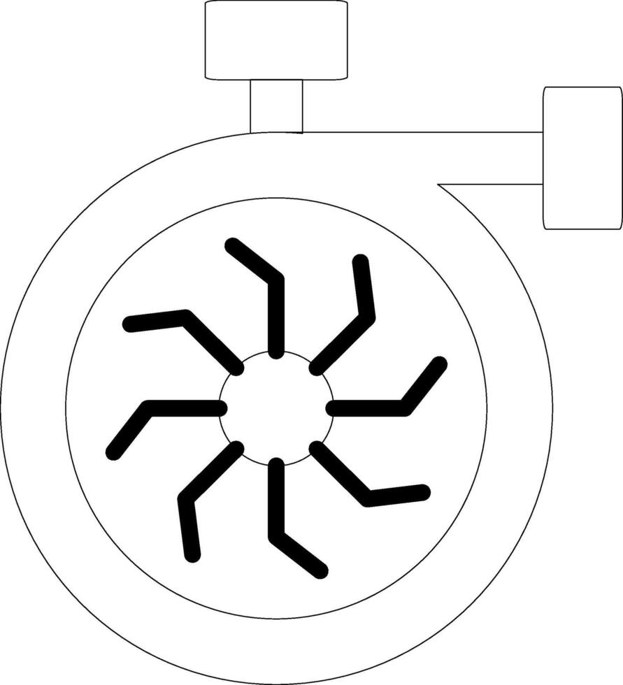 turbo motor lijn icoon ontwerp vector