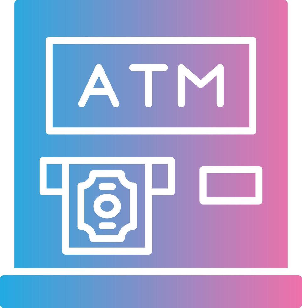 Geldautomaat machine glyph helling icoon ontwerp vector