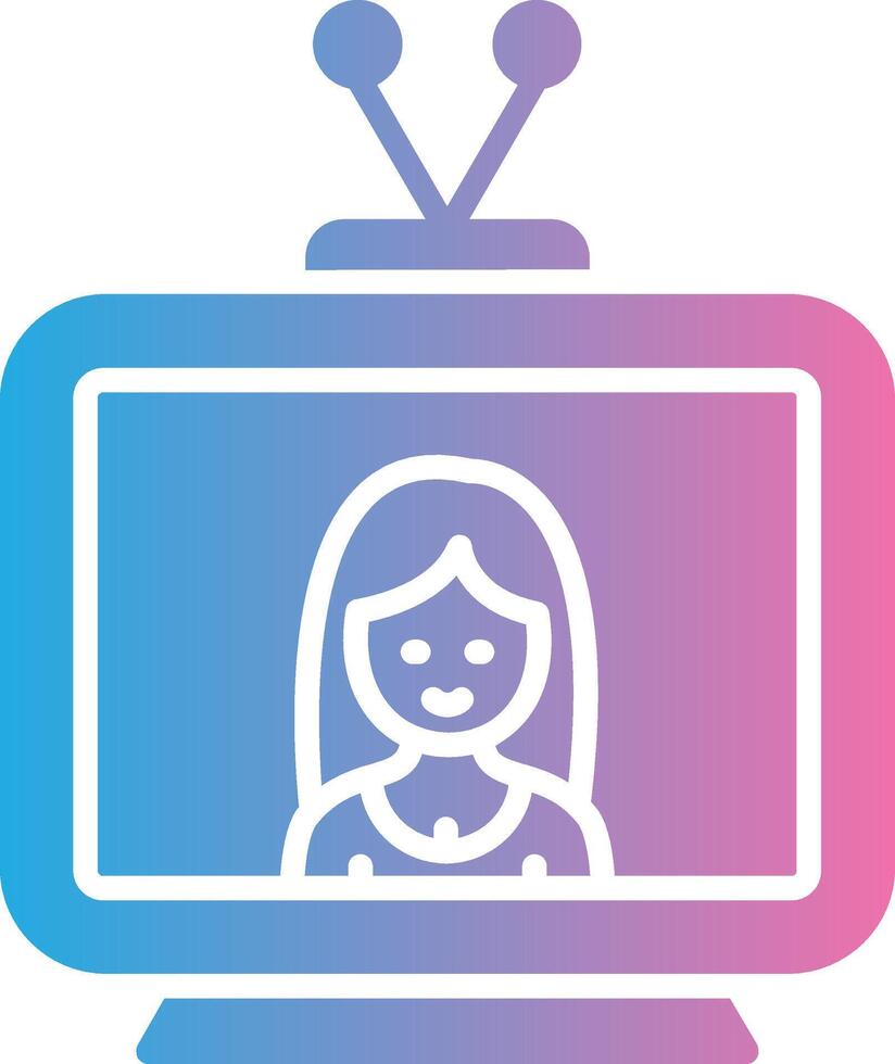 televisie glyph helling icoon ontwerp vector