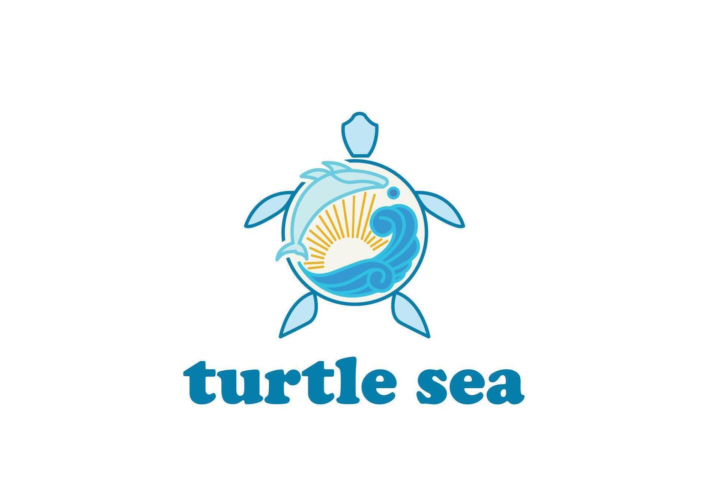 schildpad zee logo vrij vector