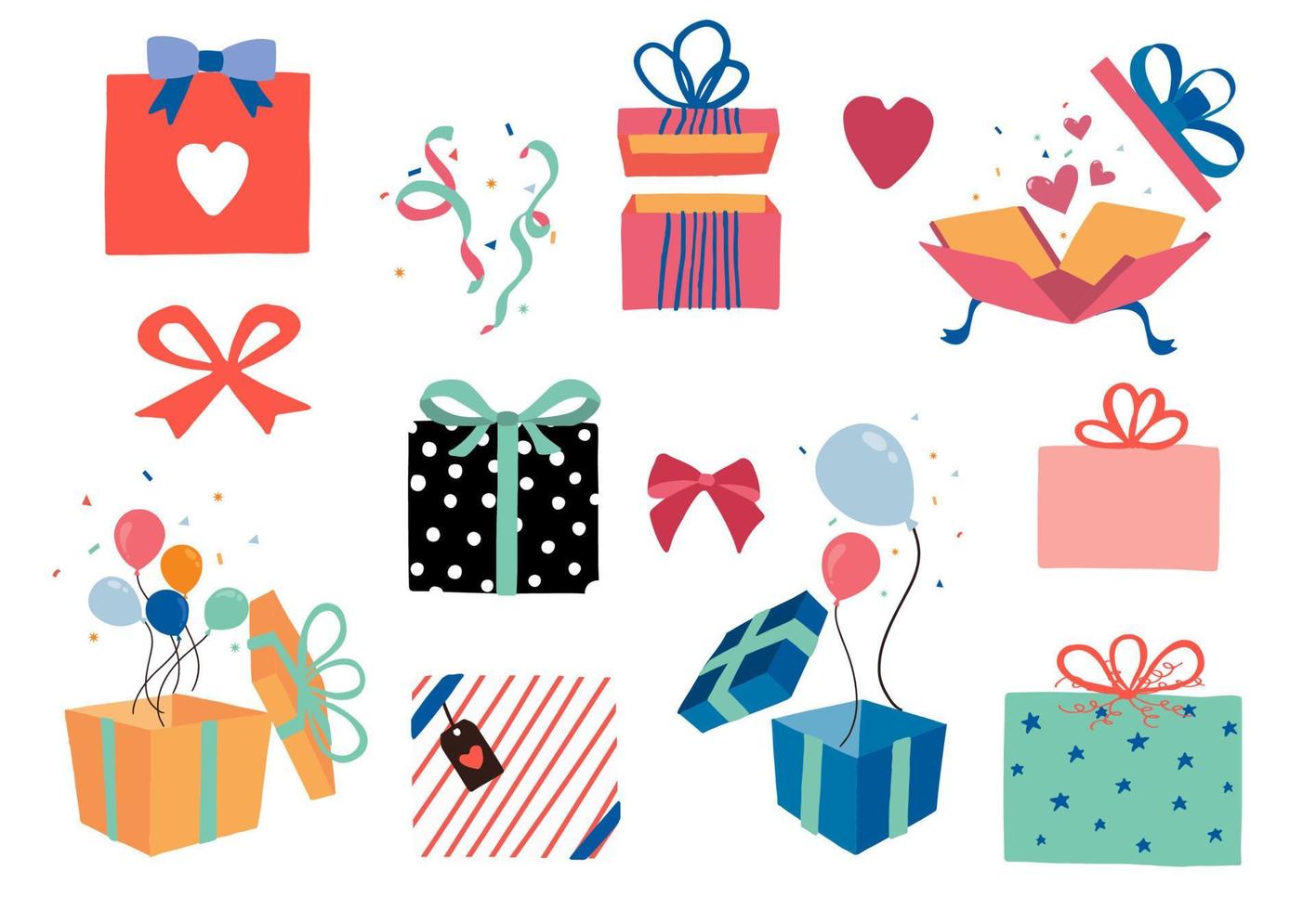 geschenkdoos object collectie met ribbon.vector illustratie voor icon,sticker,printable.editable element vector