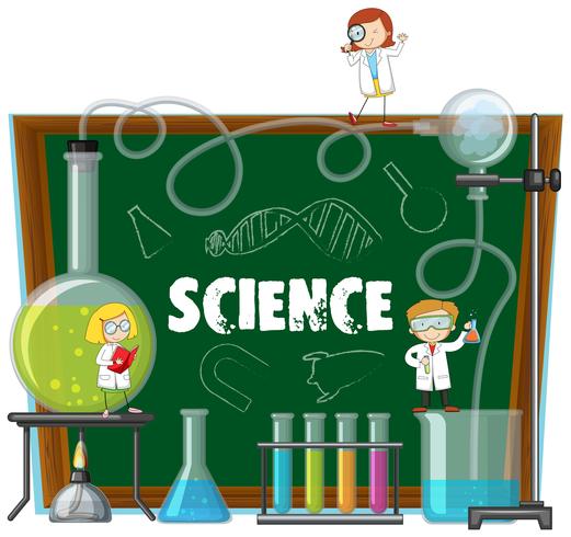 Science Lab-apparatuur en Blackboard vector