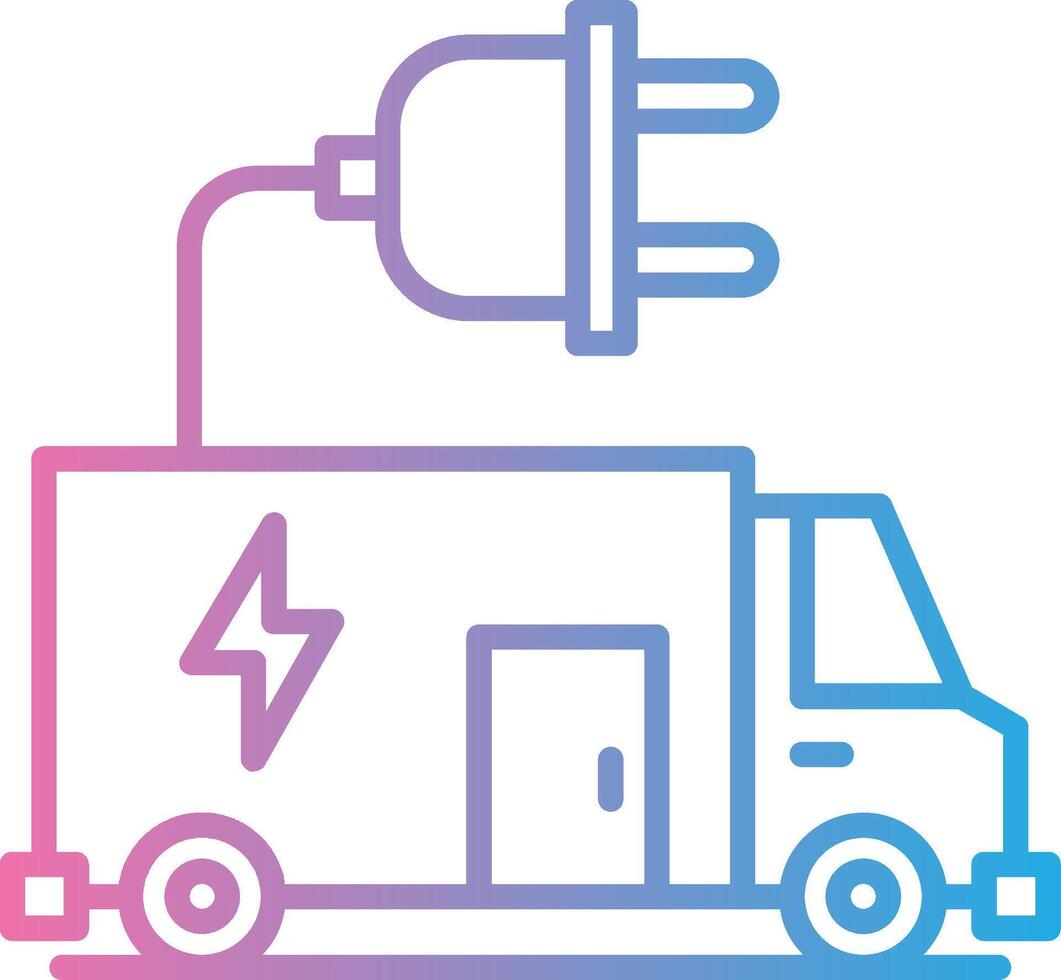 elektrisch voertuig lijn helling icoon ontwerp vector