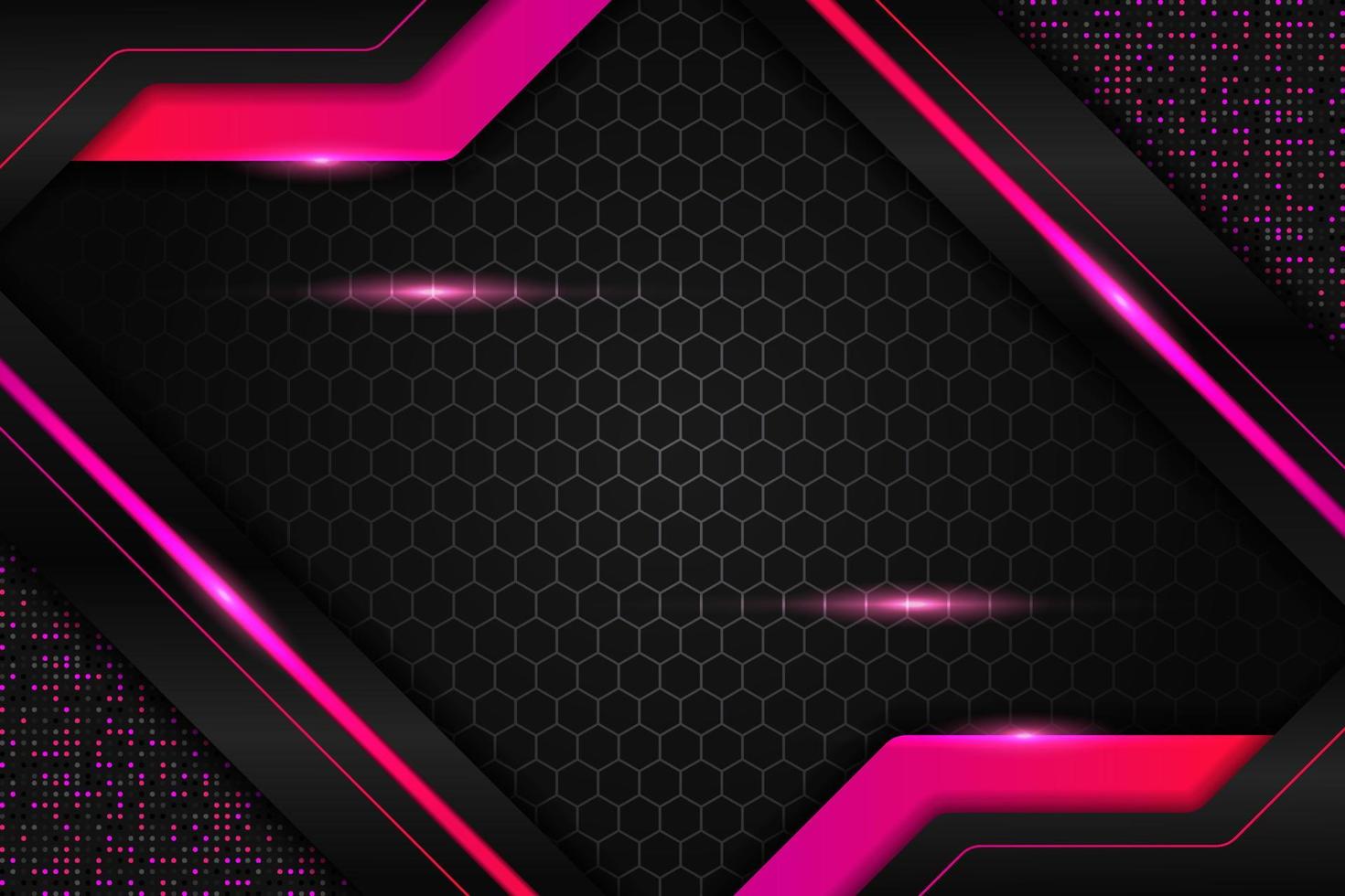 moderne achtergrond realistische technologie diagonaal gloeiende gradiënt roze metallic met zeshoekig patroon vector