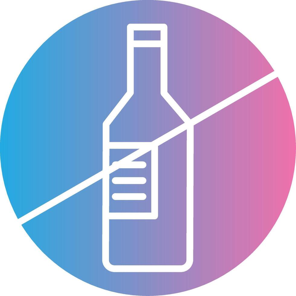 Nee alcohol glyph helling icoon ontwerp vector