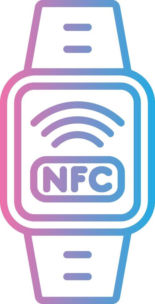 nfc lijn helling icoon ontwerp vector