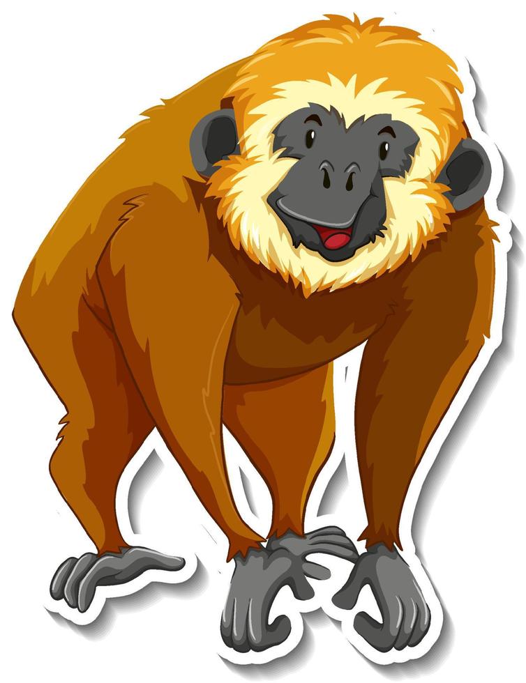 gibbon wilde dieren cartoon sticker vector